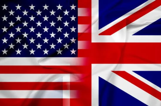 Bandeiras Americana e Britânica